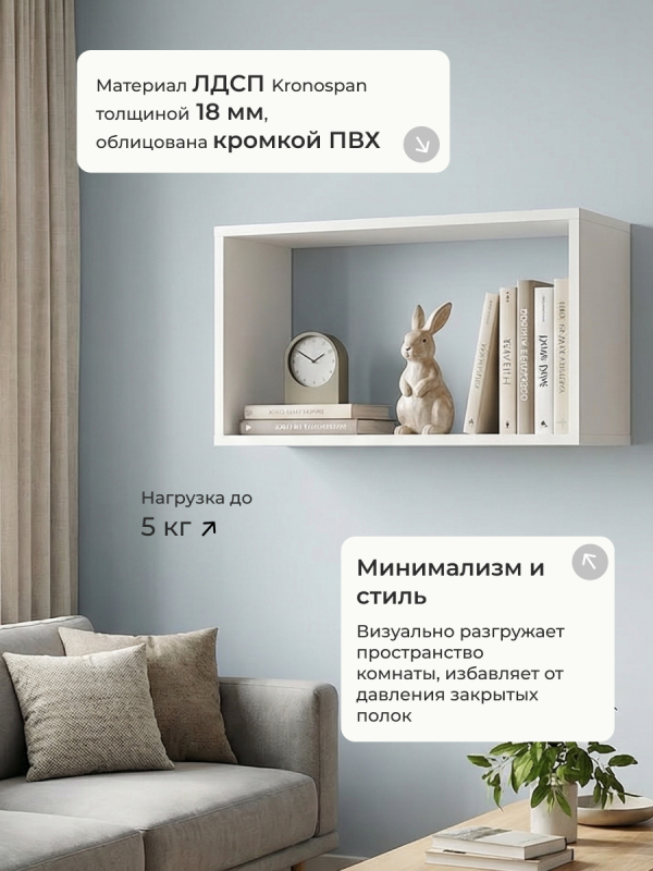 Полка навесная Анрат "Элана пнп 80"