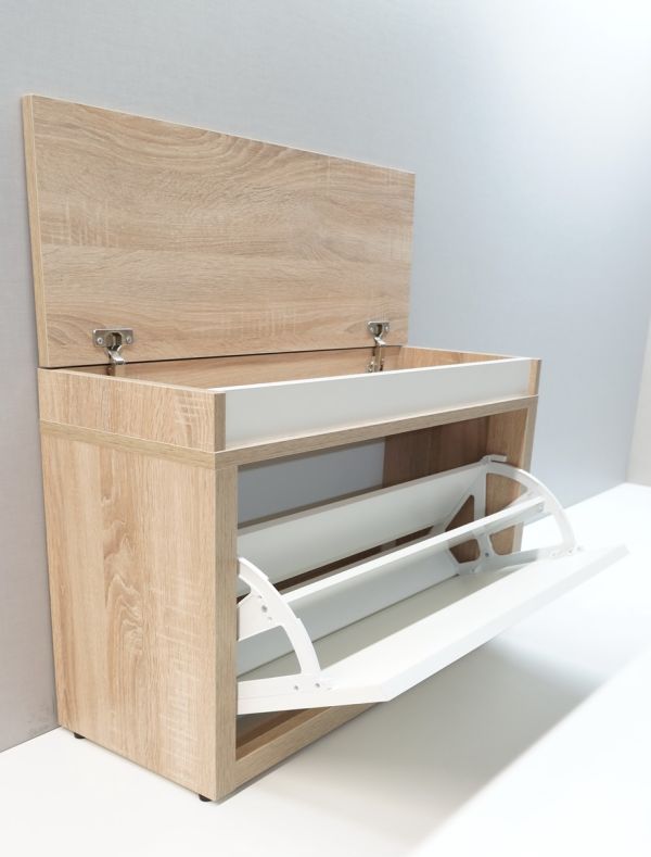 Тумба для обуви Анрат Элана 1к.80 (дуб сонома-белый)