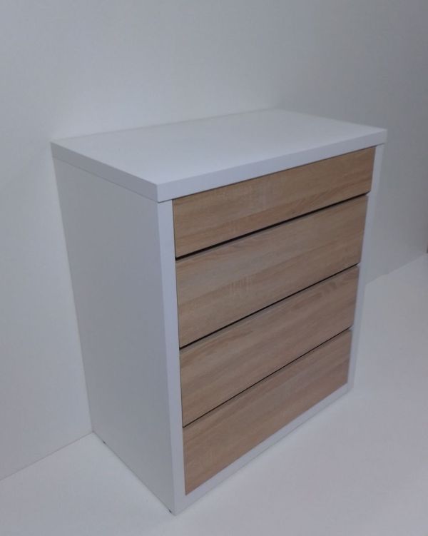 Комод  Анрат К 700 корпус белый, фасад дуб сонома, ширина 70 см