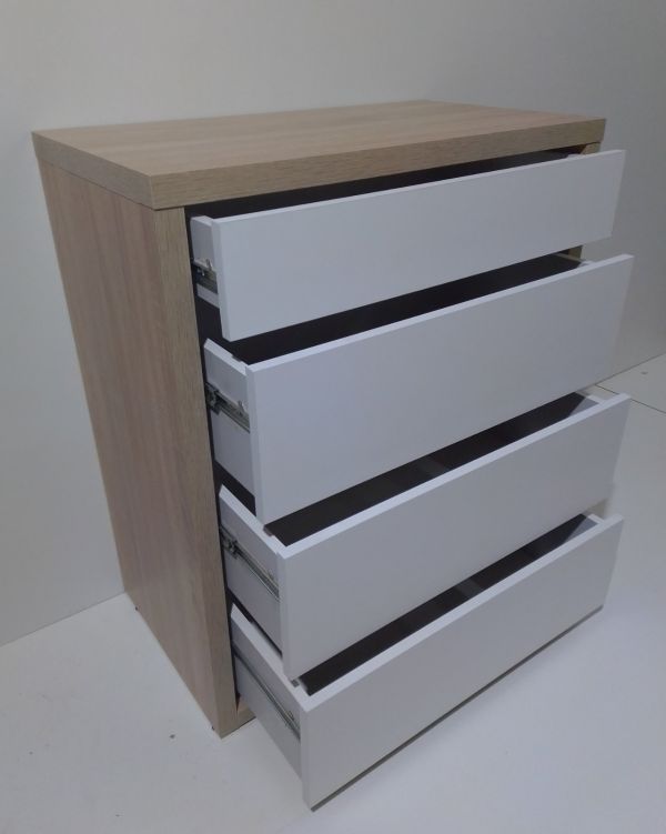 Комод  Анрат К 600 корпус-дуб сонома, фасад белый, ширина 60 см