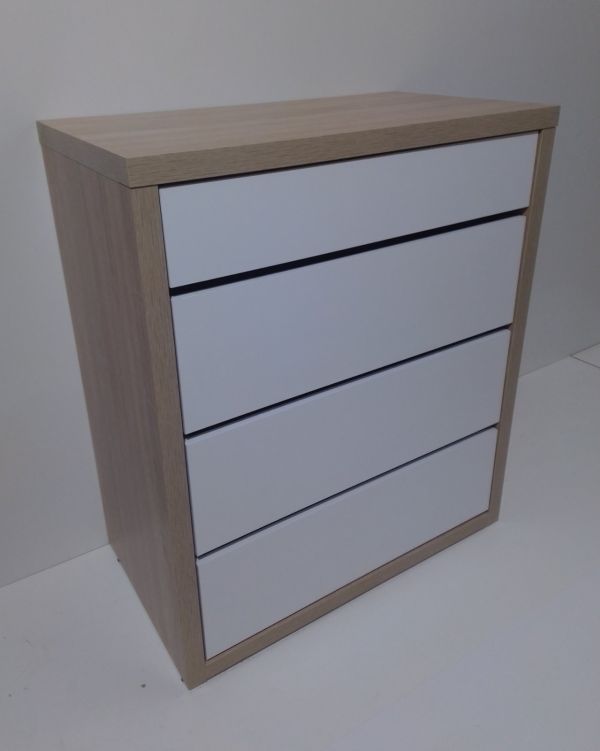 Комод  Анрат К 800 корпус-дуб сонома, фасад белый, ширина 80 см