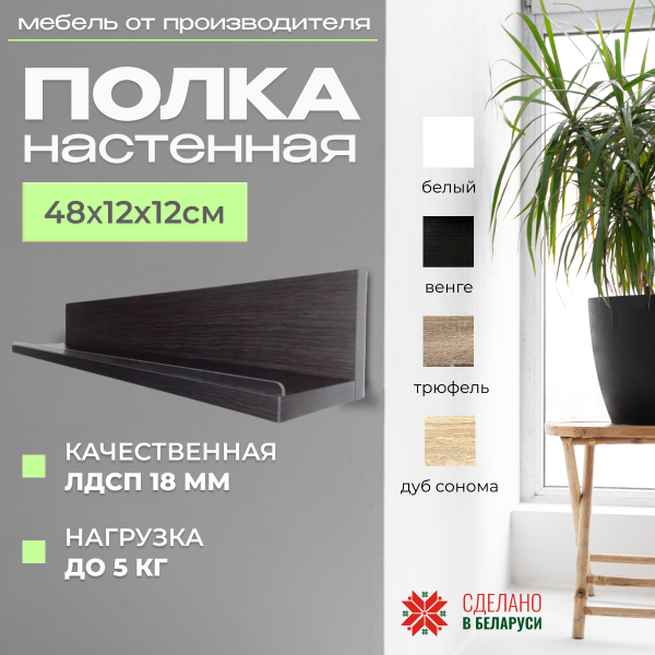 Полка навесная Анрат " Элана пн 2.48" с бортиком