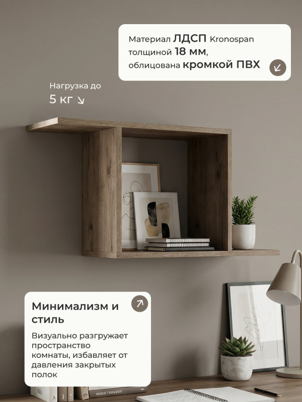 Полка навесная Анрат "Элана пнс70/22"