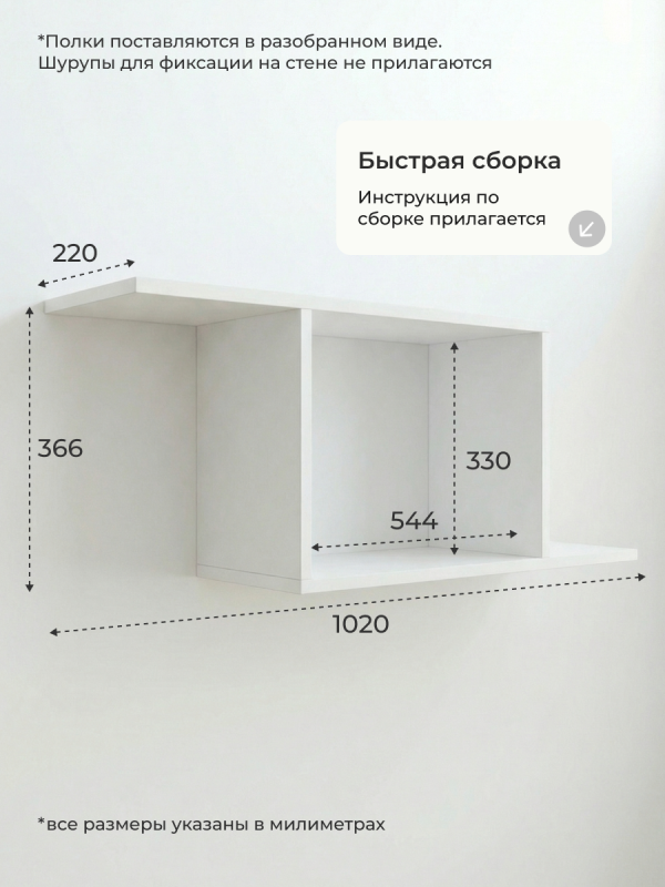 Полка навесная Анрат "Элана пнс80/22"