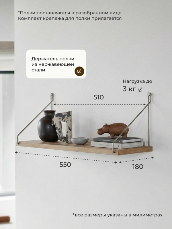 Полка навесная Анрат "Элана пн 2.48к"