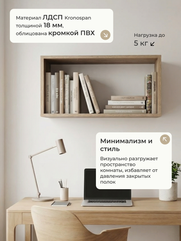 Полка навесная Анрат "Элана пнп 80"