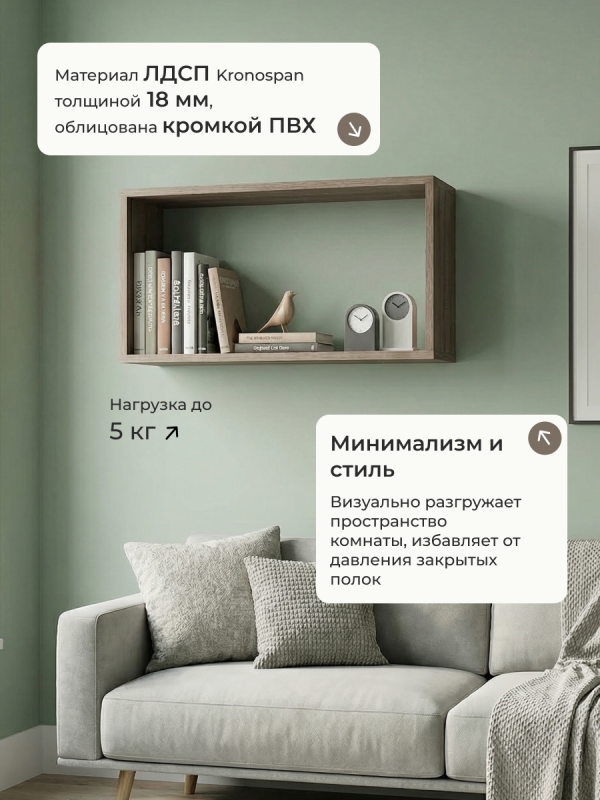 Полка навесная Анрат "Элана пнп 70"